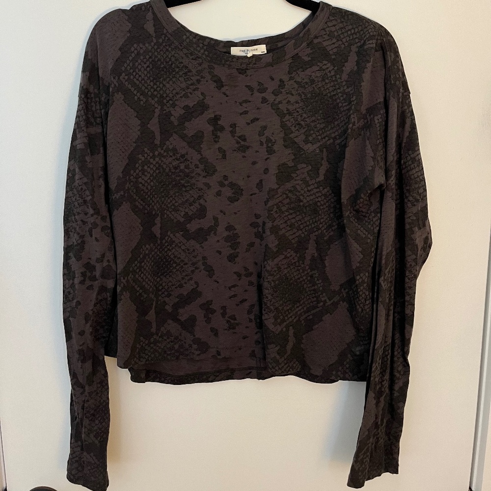 Rag and Bone - CROPPED SNAKE PRINT LONG SLEEVE